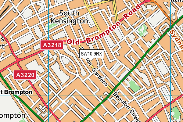 SW10 9RX map - OS VectorMap District (Ordnance Survey)