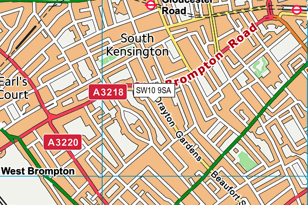 SW10 9SA map - OS VectorMap District (Ordnance Survey)