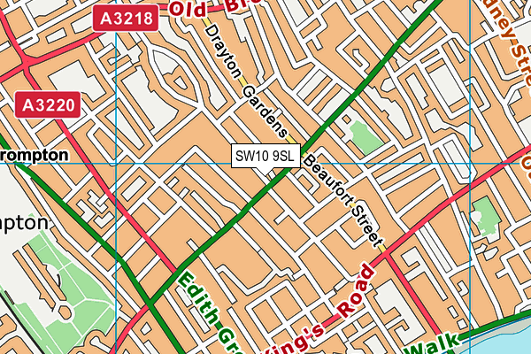 SW10 9SL map - OS VectorMap District (Ordnance Survey)