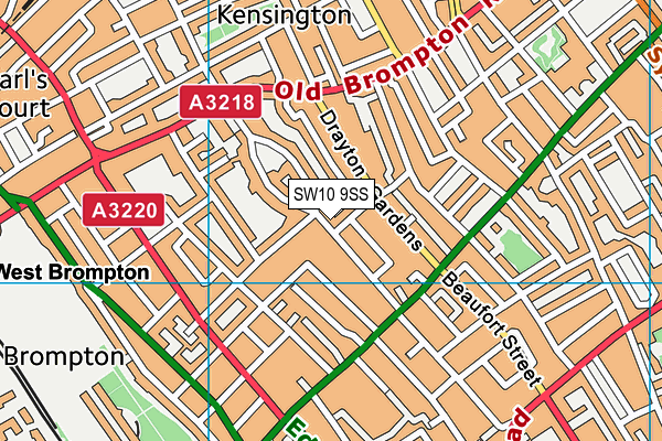 SW10 9SS map - OS VectorMap District (Ordnance Survey)