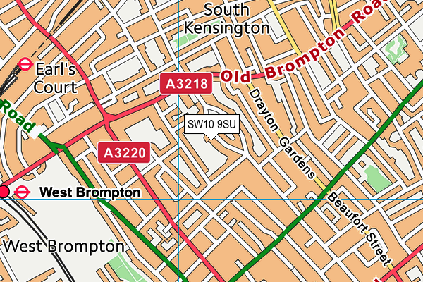 SW10 9SU map - OS VectorMap District (Ordnance Survey)