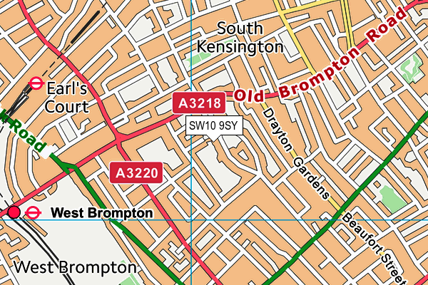 SW10 9SY map - OS VectorMap District (Ordnance Survey)