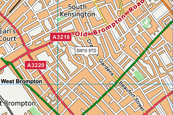 SW10 9TD map - OS VectorMap District (Ordnance Survey)