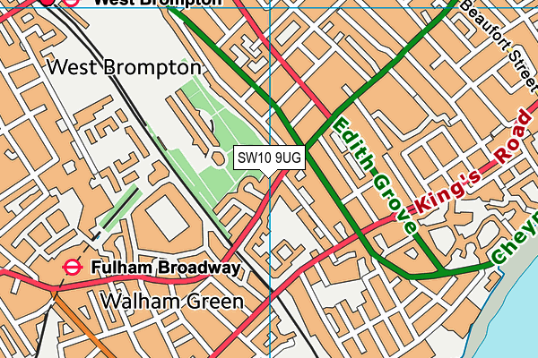 SW10 9UG map - OS VectorMap District (Ordnance Survey)