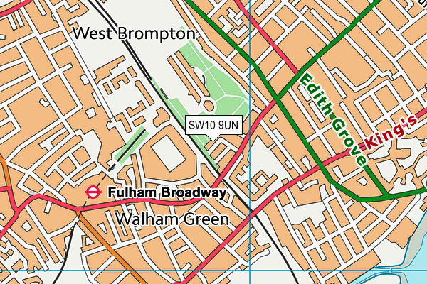 SW10 9UN map - OS VectorMap District (Ordnance Survey)