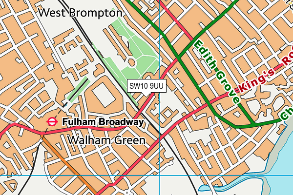 SW10 9UU map - OS VectorMap District (Ordnance Survey)