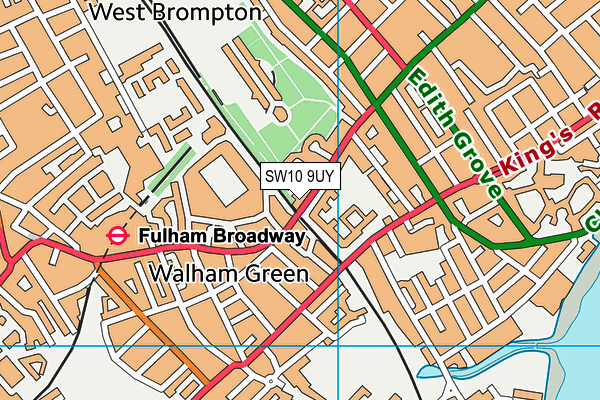 SW10 9UY map - OS VectorMap District (Ordnance Survey)