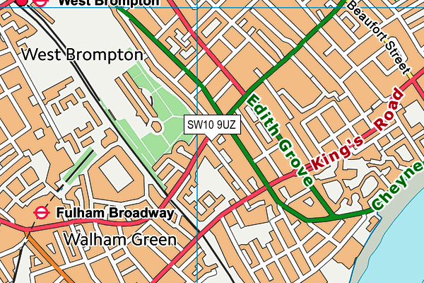 SW10 9UZ map - OS VectorMap District (Ordnance Survey)