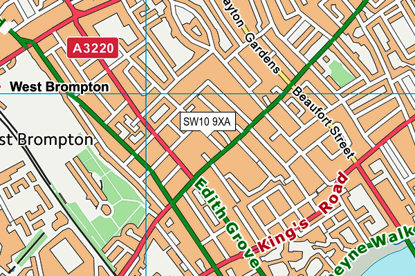 SW10 9XA map - OS VectorMap District (Ordnance Survey)