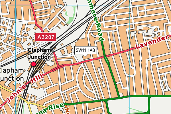 SW11 1AB map - OS VectorMap District (Ordnance Survey)