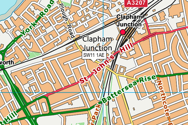 SW11 1AE map - OS VectorMap District (Ordnance Survey)