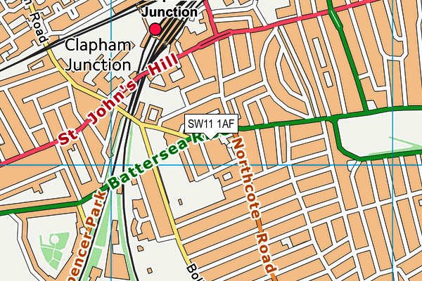 SW11 1AF map - OS VectorMap District (Ordnance Survey)