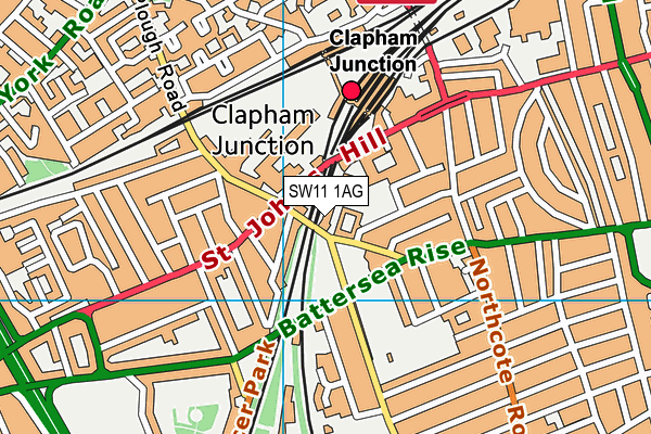 SW11 1AG map - OS VectorMap District (Ordnance Survey)