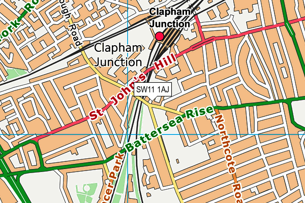 SW11 1AJ map - OS VectorMap District (Ordnance Survey)