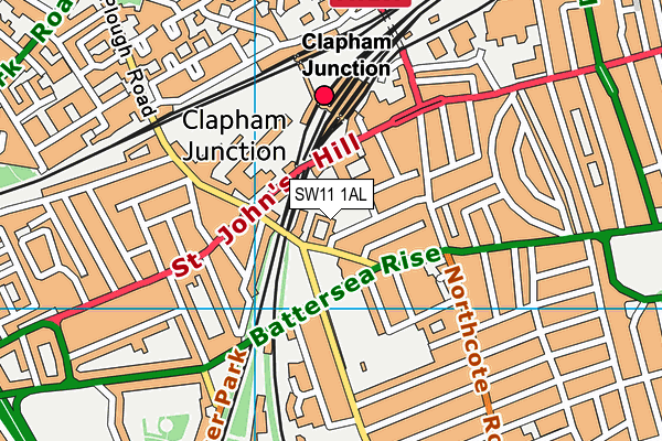 SW11 1AL map - OS VectorMap District (Ordnance Survey)