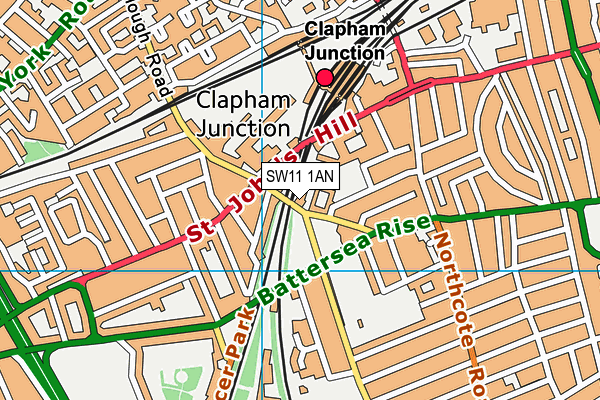 SW11 1AN map - OS VectorMap District (Ordnance Survey)