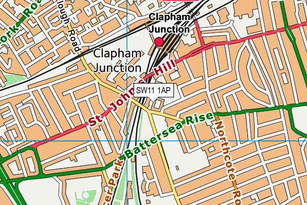 SW11 1AP map - OS VectorMap District (Ordnance Survey)