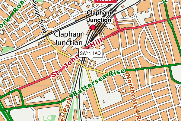 SW11 1AQ map - OS VectorMap District (Ordnance Survey)