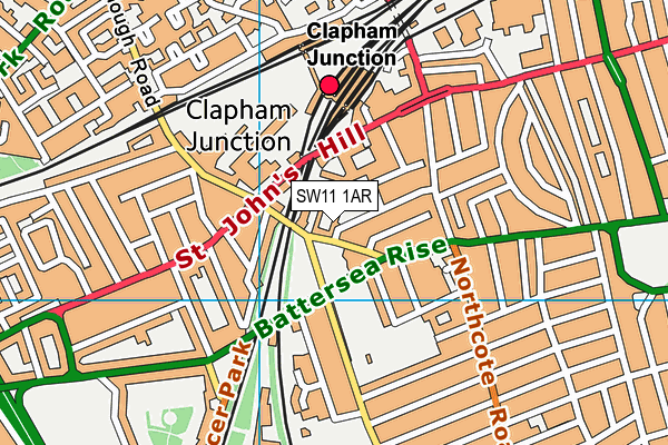 SW11 1AR map - OS VectorMap District (Ordnance Survey)