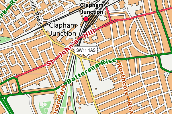 SW11 1AS map - OS VectorMap District (Ordnance Survey)