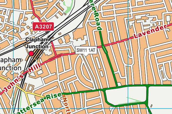 SW11 1AT map - OS VectorMap District (Ordnance Survey)