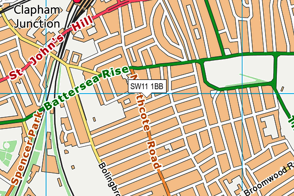 SW11 1BB map - OS VectorMap District (Ordnance Survey)