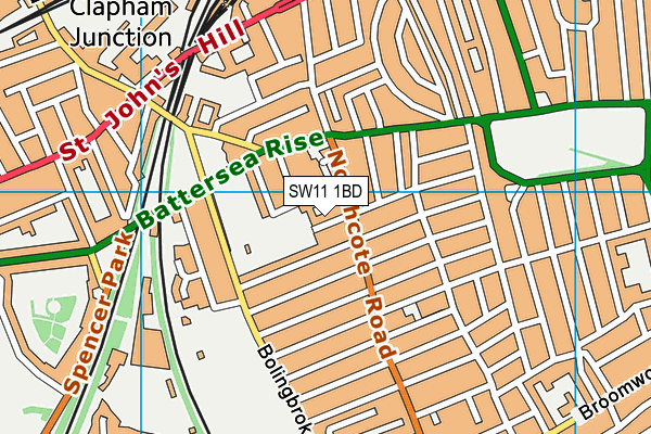 SW11 1BD map - OS VectorMap District (Ordnance Survey)