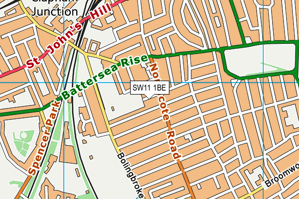 SW11 1BE map - OS VectorMap District (Ordnance Survey)