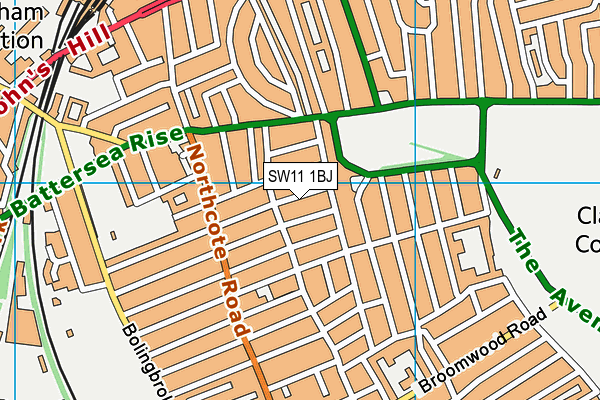SW11 1BJ map - OS VectorMap District (Ordnance Survey)