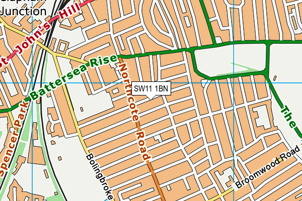 SW11 1BN map - OS VectorMap District (Ordnance Survey)