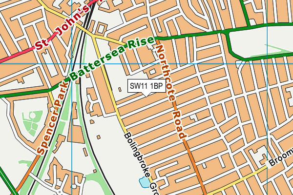 SW11 1BP map - OS VectorMap District (Ordnance Survey)