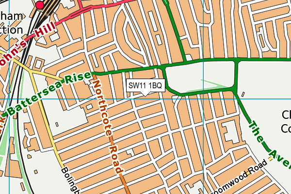 SW11 1BQ map - OS VectorMap District (Ordnance Survey)