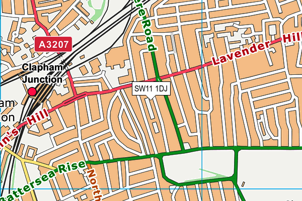 SW11 1DJ map - OS VectorMap District (Ordnance Survey)