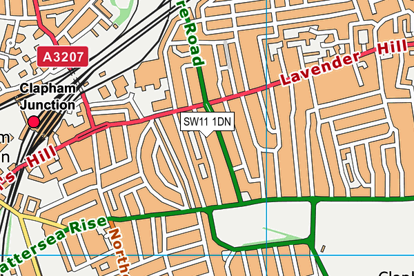 SW11 1DN map - OS VectorMap District (Ordnance Survey)