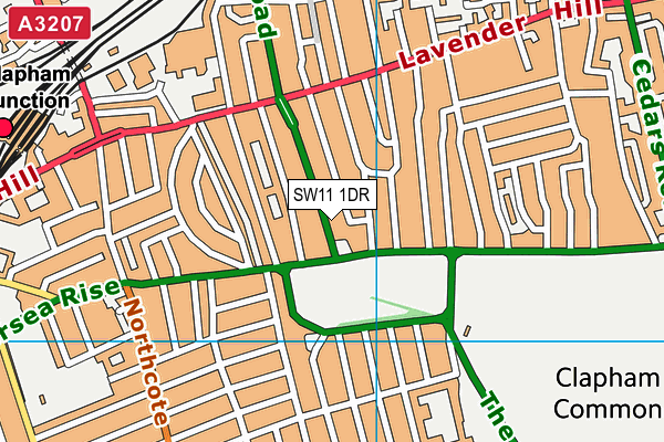 SW11 1DR map - OS VectorMap District (Ordnance Survey)