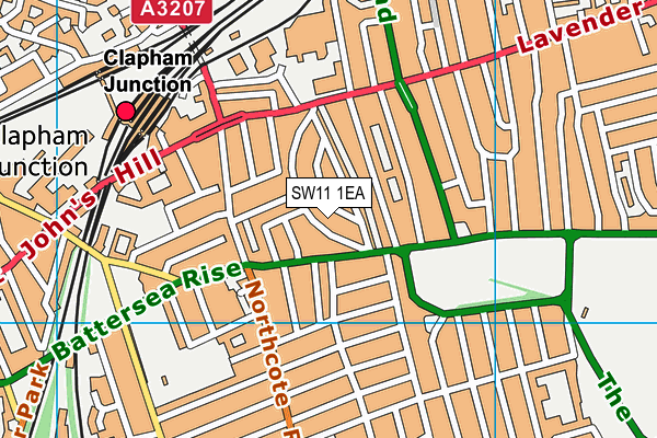 SW11 1EA map - OS VectorMap District (Ordnance Survey)