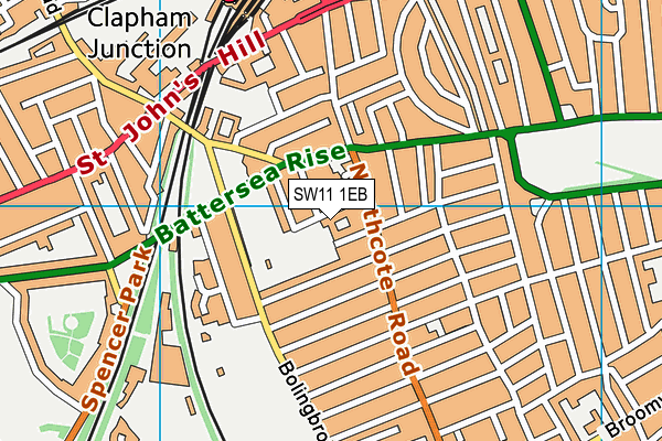 SW11 1EB map - OS VectorMap District (Ordnance Survey)