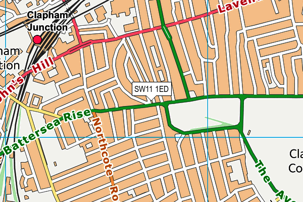 SW11 1ED map - OS VectorMap District (Ordnance Survey)