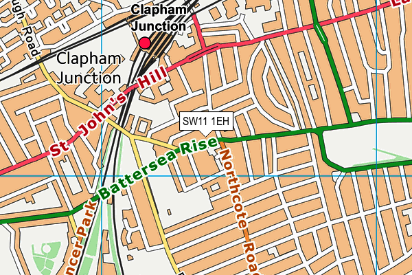 SW11 1EH map - OS VectorMap District (Ordnance Survey)