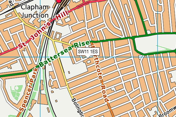 SW11 1ES map - OS VectorMap District (Ordnance Survey)