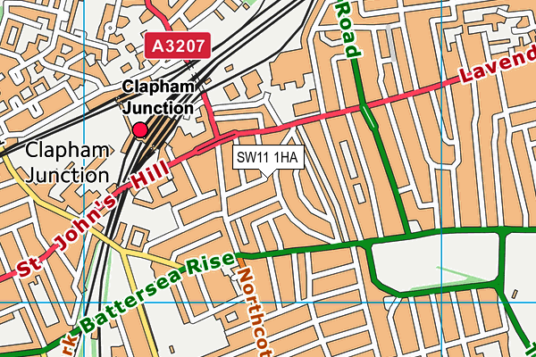 SW11 1HA map - OS VectorMap District (Ordnance Survey)