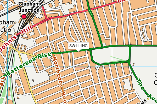 SW11 1HG map - OS VectorMap District (Ordnance Survey)