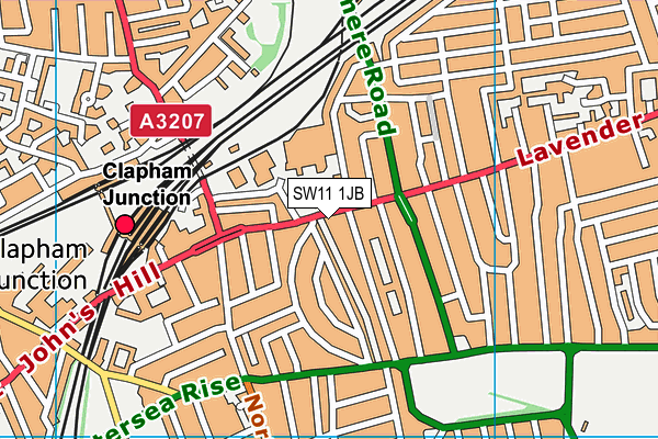 SW11 1JB map - OS VectorMap District (Ordnance Survey)