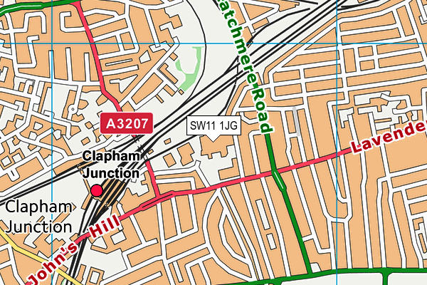 SW11 1JG map - OS VectorMap District (Ordnance Survey)