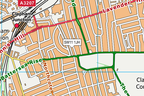 SW11 1JH map - OS VectorMap District (Ordnance Survey)