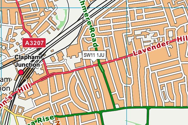 SW11 1JU map - OS VectorMap District (Ordnance Survey)