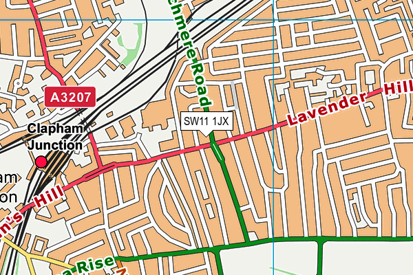 SW11 1JX map - OS VectorMap District (Ordnance Survey)