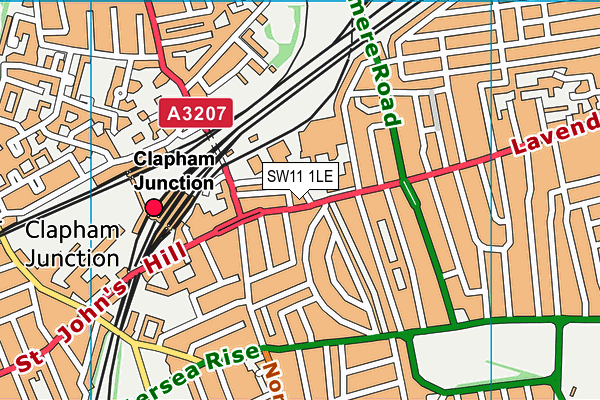 SW11 1LE map - OS VectorMap District (Ordnance Survey)