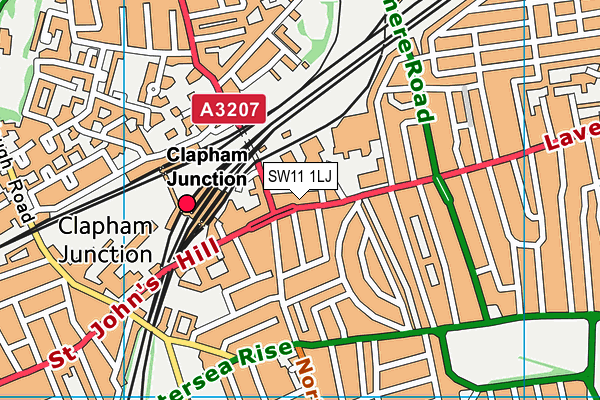 Fitness First (Clapham) map (SW11 1LJ) - OS VectorMap District (Ordnance Survey)