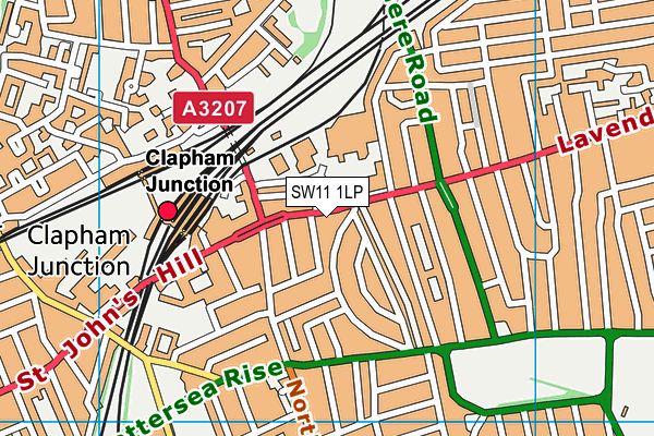 SW11 1LP map - OS VectorMap District (Ordnance Survey)